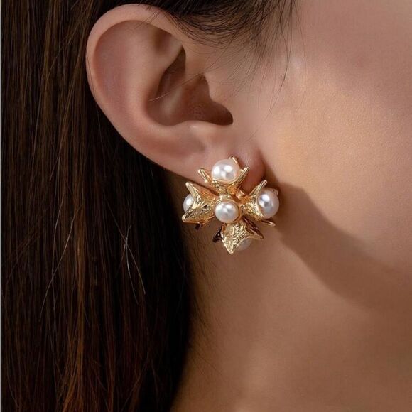 Vintage pearl earrings N213 - Picture 1 of 4